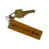Home Sweet Home brown leather keychain closing gift Air B&B