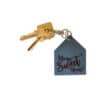 Home sweet home grey leather keychain VRBO Air BNB Host gifts