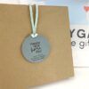 Happy new home day gift box grey leather gift tag