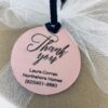 Thank you custom leather gift Tag in pink