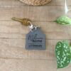 Leather keychain welcome home for new homeowners
