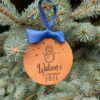 Baby’s first Christmas personalized leather ornament