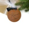 Leather ornament personalized with family name and year