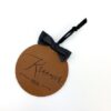 Personalized leather christmas ornaments with bow