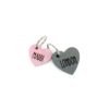 Cute Pet ID Tags for Collar Pink and Grey