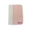 Passport Holder Leather Personalized Pink and Grey