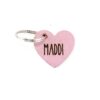 Pink heart Leather Pet ID Tag Personalized