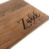Handcrafted black walnut charcuterie board with name