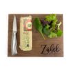 Image shows a hardwood personalized Cutting board