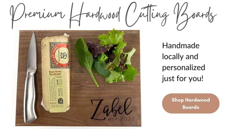 Premium hardwood cutting boards, handmade in Sheboygan WI, personalized just for you.